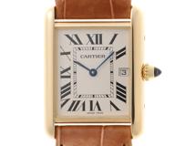 Cartier カルティエ レディース クオーツ タンク･ルイLM W1529756 ホワイト文字盤 K18YG/アリゲーター【472】HK