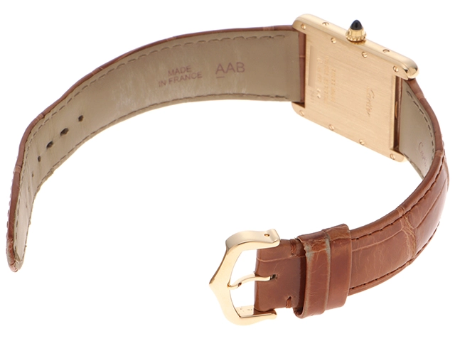 Cartier カルティエ レディース クオーツ タンク・ルイLM W1529756 ホワイト文字盤 K18YG/アリゲーター【472】HK