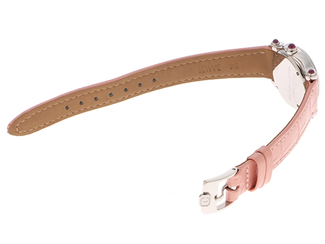 Chopard　ショパール　ハッピースポーツ　27/8245-21　ステンレス/革　5Pダイヤモンド　社外ベルト　女性用クオーツ時計【473】