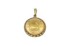 JEWELRY ノンブランドジュエリー トップ 南アフリカ 1984 クルーガーランド 1/10oz コイン K18/K22 【460】2120000325465