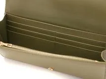 LOEWE ロエベ ペブル 長財布 コンティネンタルウォレット カーキ カーフ【473】