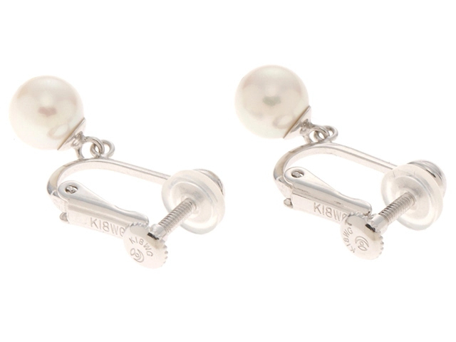 TASAKI タサキ イヤリング K18WG パール 約2.5g【431】2120000326387
