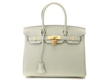 HERMES　エルメス　ハンドバッグ　バーキン30　グリネヴェ　トゴ　ゴールド金具　B刻印　2120000326936【432】