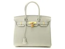 HERMES　エルメス　ハンドバッグ　バーキン30　グリネヴェ　トゴ　ゴールド金具　B刻印　2120000326936【432】