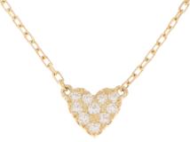 AHKAH　アーカー　ハートパヴェ　ネックレス　K18 ゴールド　ダイヤモンド　D0.05ct　約1.3g　2120000327391【208】