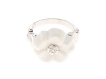 CHANEL シャネル リング カメリア K18ホワイトゴールド/セラミック サイズ刻印#53 日本サイズ＃15.5号 重さ11.0g【472】HA