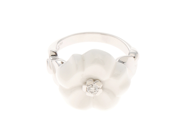 CHANEL シャネル リング カメリア K18ホワイトゴールド/セラミック