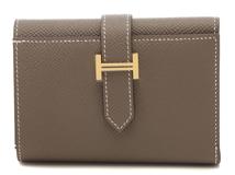 Hermès　エルメス　ベアンコンパクト　エトゥープ　ヴォーエプソン　ゴールド金具　W刻印　2024年頃製造　【471】L