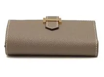 【HERMES 】エルメス●ベアンコンパクト エトゥープ×ゴールド 新品)HERMES エルメス ベアン コンパクト エプソン エトゥープ