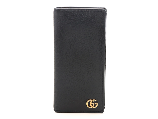 GUCCI グッチ ダブルG・二つ折ZIP長財布 ブラックレザー 428740  