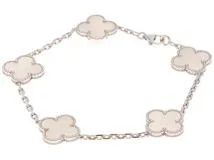 Van Cleef & Arpels　ヴァン クリーフ&アーペル　ヴィンテージアルハンブラ  　ブレスレット　旧型　K18WG　白蝶貝  　12.3g  　2120000329524【432】