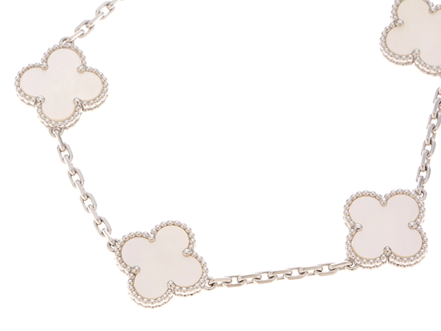 Van Cleef & Arpels　ヴァン クリーフ&アーペル　ヴィンテージアルハンブラ  　ブレスレット　旧型　K18WG　白蝶貝  　12.3g  　2120000329524【432】
