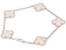 Van Cleef & Arpels　ヴァン クリーフ&アーペル　ヴィンテージアルハンブラ  　ブレスレット　旧型　K18WG　白蝶貝  　12.3g  　2120000329524【432】