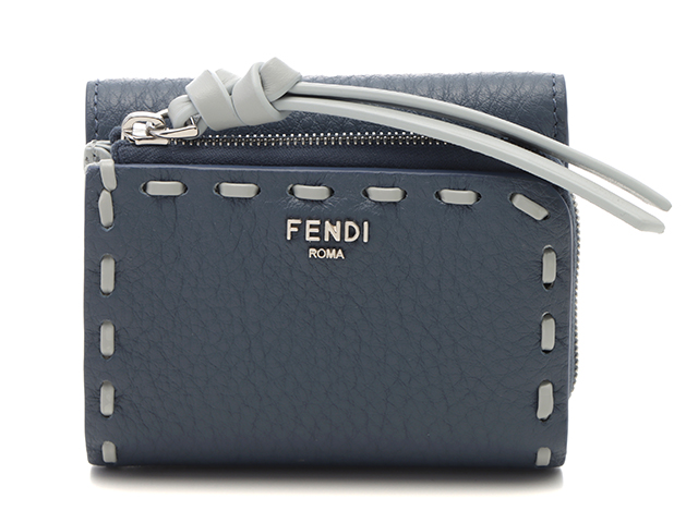 FENDI フェンディ ピーカブー セレリア 3つ折り財布 ネイビー