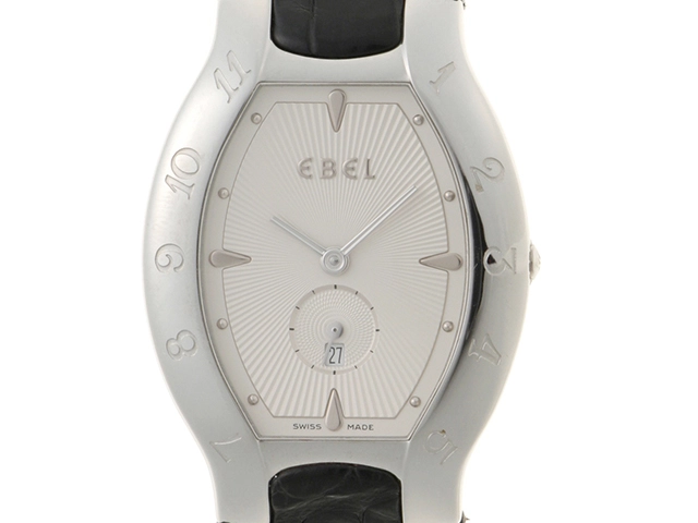 EBEL エベル レディース クオーツ リシン 90124313564 ホワイト文字盤 SS/ミッドナイトブルークロコベルト【472】HK