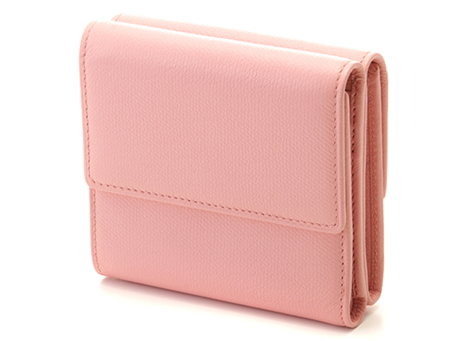CHANEL シャネル ココボタン Wホック財布 ピンク/GP レザー【431】 の