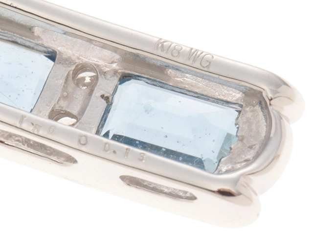 JEWELRY　ジュエリー　ネックレス　K18　ホワイトゴールド　ブルートパーズ1.56ct　ダイヤモンド0.13ct　約6.2g　2120000334245【207】