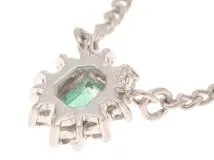 JEWELRY　ネックレス　プラチナ　PT850/PT900　エメラルド　ダイヤモンド　4.3g （2120000334252）【200】