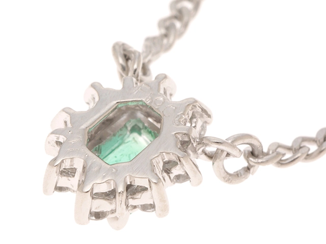 JEWELRY　ネックレス　プラチナ　PT850/PT900　エメラルド　ダイヤモンド　4.3g （2120000334252）【200】