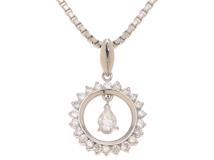 JEWELRY　ジュエリー　ネックレス　プラチナ  トップPT900/チェーンPT850　ダイヤモンド0.13ct/0.29ct　約8.5g　2120000334269【207】