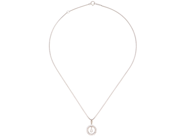 JEWELRY　ジュエリー　ネックレス　プラチナ  トップPT900/チェーンPT850　ダイヤモンド0.13ct/0.29ct　約8.5g　2120000334269【207】
