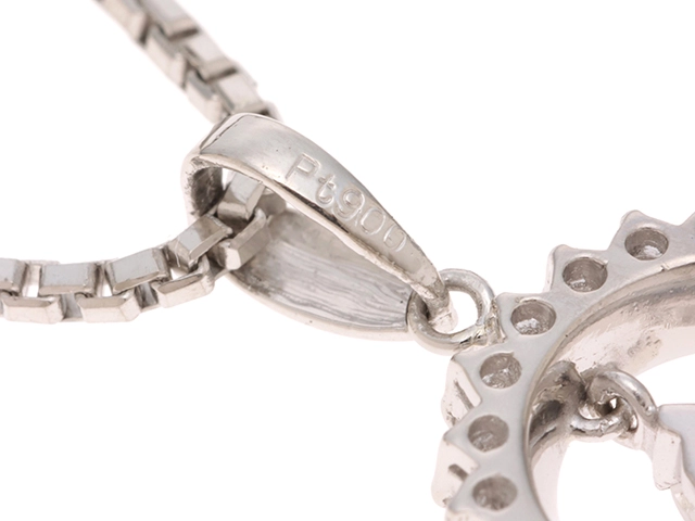 JEWELRY　ジュエリー　ネックレス　プラチナ  トップPT900/チェーンPT850　ダイヤモンド0.13ct/0.29ct　約8.5g　2120000334269【207】