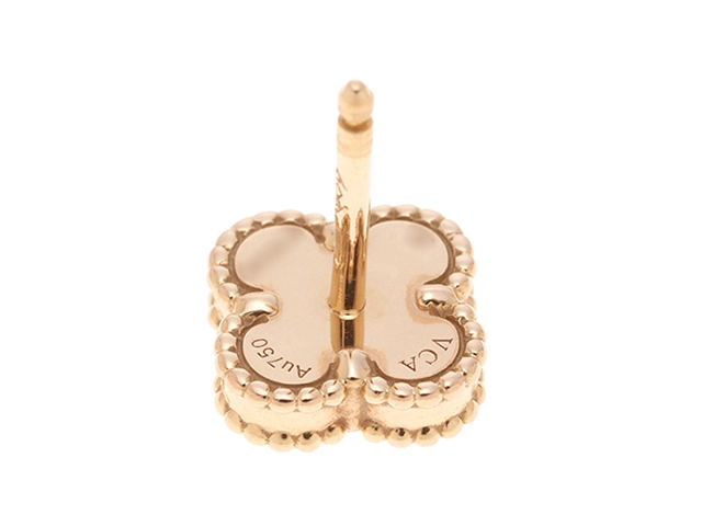 Van Cleef & Arpels　ヴァンクリーフ&アーペル　スウィートアルハンブラピアス  　K18ピンクゴールド　カーネリアン  　2.7g  　2120000338304【432】