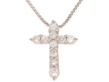 JEWELRY ノンブランドジュエリー クロスネックレス プラチナ850 ダイヤモンド0.30カラット 3.1g【471】