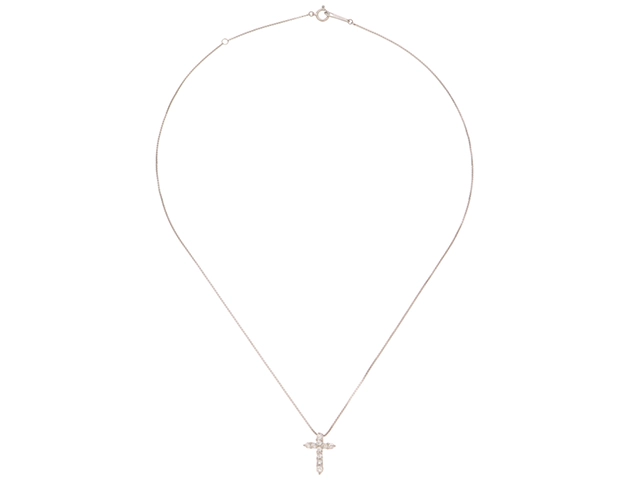 JEWELRY ノンブランドジュエリー クロスネックレス プラチナ850 ダイヤモンド0.30カラット 3.1g【471】