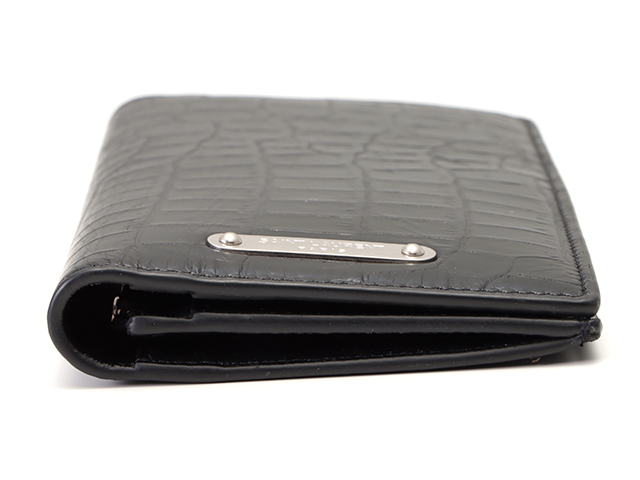 SAINT LAURENT サンローラン 二つ折長財布 ブラック クロコ型