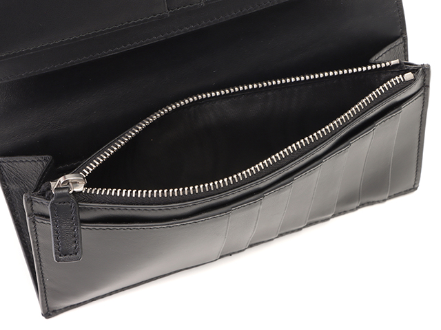 SAINT LAURENT サンローラン 二つ折長財布 ブラック クロコ型