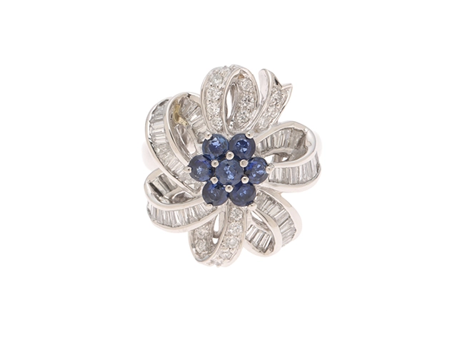 JEWELRY ジュエリー リング PT900プラチナ #12.5 サファイア1.15