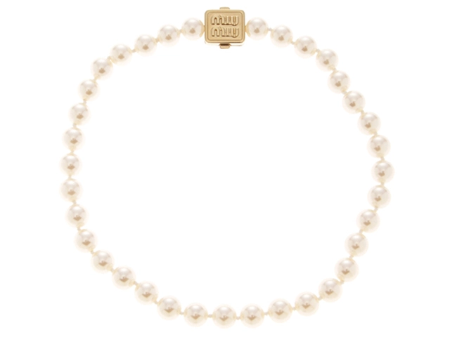 miu miu ミュウミュウ アクセサリー 人工パール付 メタル ネックレス M