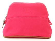 HERMES エルメス ボリードポーチミニミニ　H104772M 06　ピンク/ハイビスカス　シルバー金具【472】AH