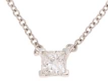 TIFFANY＆CO ティファニー ネックレス ソリティア ダイヤモンド ペンダント PT950 プラチナ 2.5g【473】