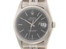 F番　ROLEX　ロレックス　時計　デイトジャスト　16200　ブラック文字盤　ステンレススチール　自動巻き　メンズ