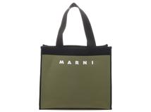 Marniマルニ ロゴジャカード トートバッグ　オリーブ/ブラック ポリエステル　434