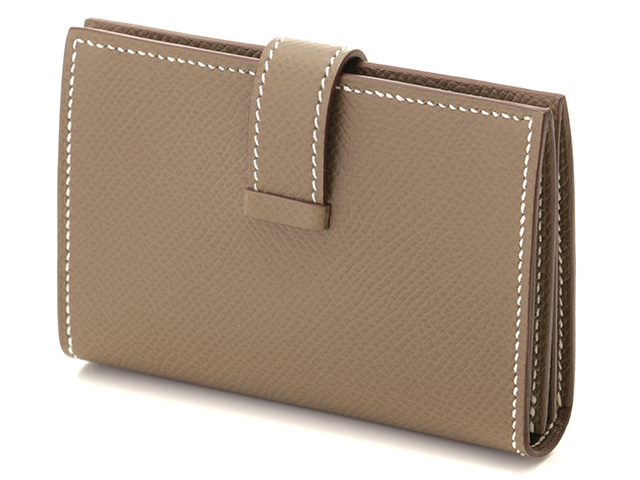 HERMES エルメス ベアンカードケース エトゥープ SV シルバー
