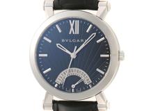 BVLGARI　ブルガリ　時計　ソティリオ　ブルガリ　レトログラード　SB42SDR　メンズ　自動巻き　SS/アリゲーターレザー　ブラック文字盤【431】2120000340543
