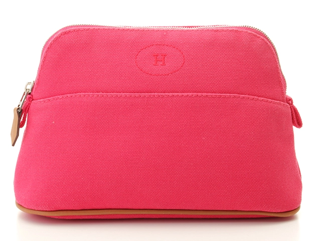 【未使用品】HERMESエルメス　ボリードポーチミニ　ハイビスカス エルメス ボリードポーチ ミニ 20 キャンバス ハイビスカス HERMES