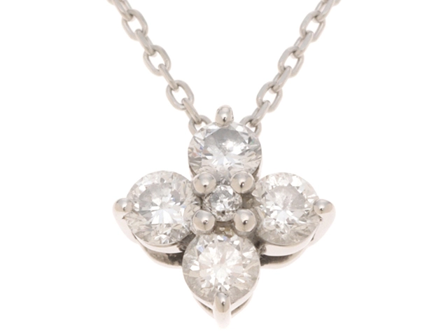 4℃　Pt850 ダイヤモンドペンダントネックレス　シルバー　ダイヤモンド 4℃ ヨンドシー ネックレス PT850プラチナ ダイヤモンド 2.1g