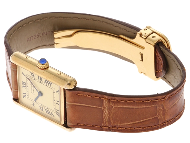 Cartier カルティエ 腕時計 マストタンクLM W1002754 シルバー925/GP/アリゲーターベルト クォーツ【472】SJ