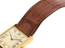 Cartier カルティエ 腕時計 マストタンクLM W1002754 シルバー925/GP/アリゲーターベルト クォーツ【472】SJ
