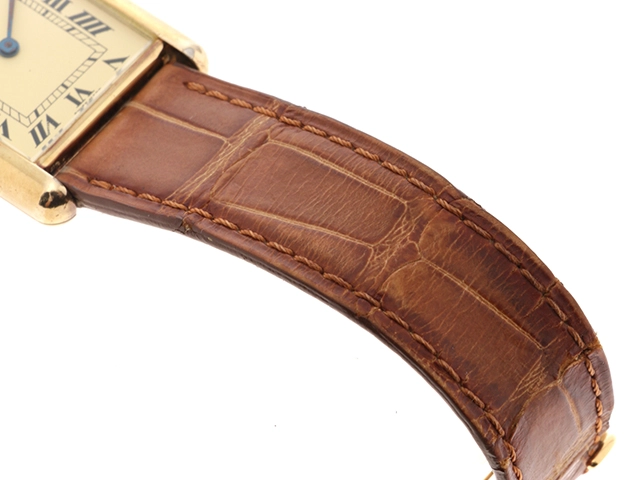 Cartier カルティエ 腕時計 マストタンクLM W1002754 シルバー925/GP/アリゲーターベルト クォーツ【472】SJ