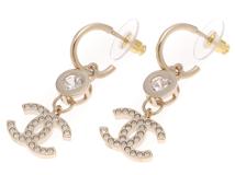 CHANEL　シャネル　ココマークピアス　メタル（ＧＰ）／クリスタル　YN