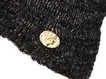 CHANEL Chanel Stole Black/Gray Alpaca/Nylon/Linen P54529K07098  