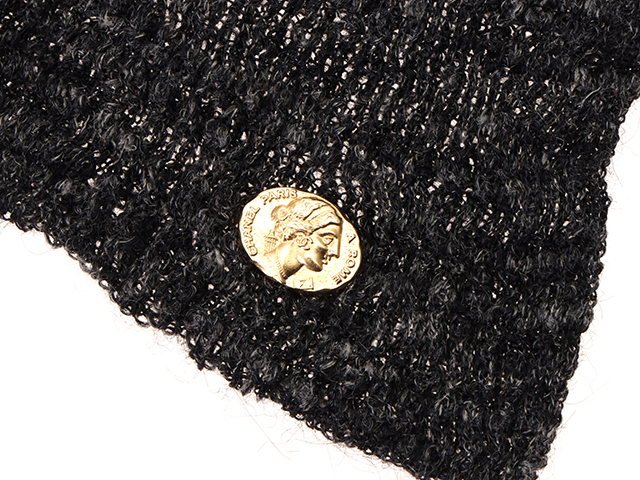 CHANEL シャネル ストール ブラック/グレー アルパカ/ナイロン CHANEL シャネル ストール ブラック/グレー アルパカ/ナイロン