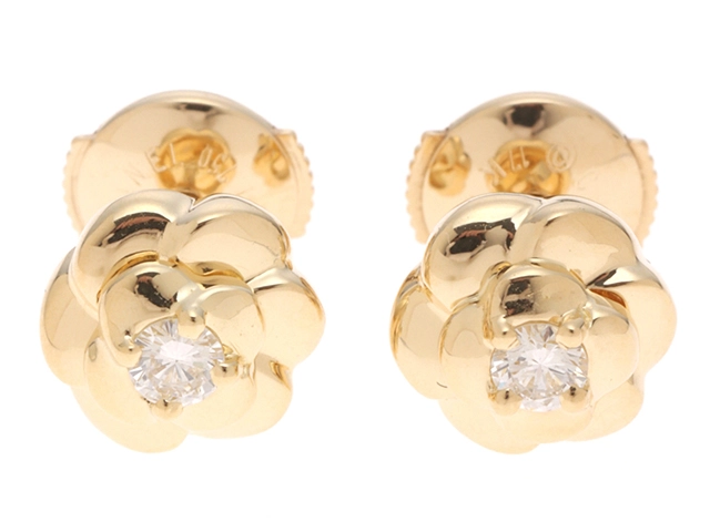 シャネル　片方ピアス　カメリアピアス CHANEL シャネル カメリア ピアス K18イエローゴールド ダイヤモンド
