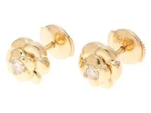 CHANEL シャネル カメリア ピアス K18イエローゴールド ダイヤモンド