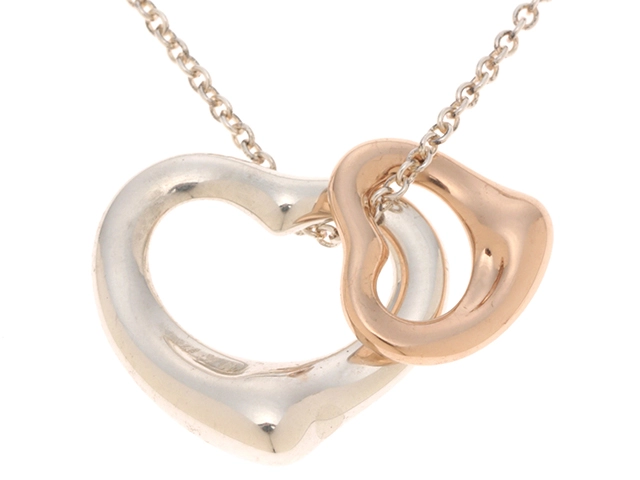 TIFFANY＆CO ティファニー オープンハート ネックレス シルバー/k18